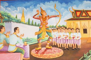 Vie du Bouddha. Le prince Siddhartha Gautama devient champion d