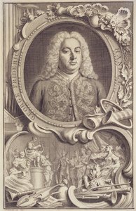 George Frederick Handel (1685-1759), frontispice de "Israel in Egypt", gravé par Jacobus Houbraken (1698-1780) - Unbekannter Künstler