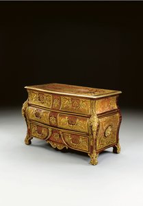 Commode en tombeau de la Régence Boulle, 18e - 19e siècle - Unbekannt