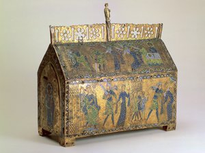 Coffret reliquaire avec Scènes de la Vie de Sainte Valérie, Limoges, vers 1175 (bois, cuivre doré et émail champlevé) - Unbekannt