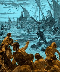 Invasion romaine de la Grande-Bretagne - illustration du début du 20e siècle