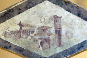 Villa romaine, fresque de la Domus de Clos de la Lombarde, Narbonne, vers l