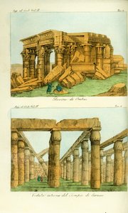 Ruines du temple de Kom Ombo (Ombas), Nubie, et vue du temple de Karnak, Louxor, Égypte - Unbekannt