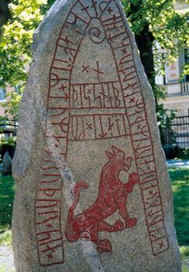 Pierre runique, Lund, Suède. Civilisation viking.