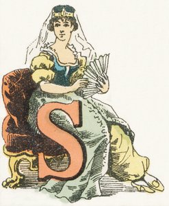 S - Sultane - Alphabet Enfantin, Éditions Gordinne 1920 (gravure)