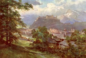 Salzbourg - vue depuis Kapuzinerberg, Autriche - Unbekannter Künstler