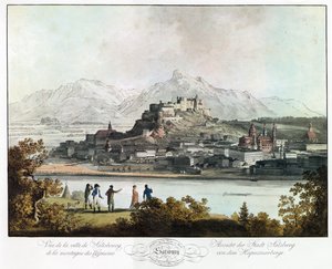 Vue de Salzbourg depuis les montagnes des Capucins