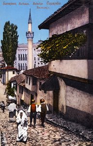 Sarajevo, capitale de la Bosnie-Herzégovine au début du XXe siècle (carte postale) - Unbekannter Künstler