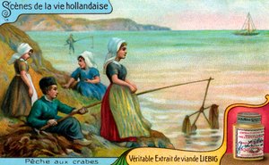Scènes de la vie hollandaise : pêche au crabe - Unbekannter Künstler