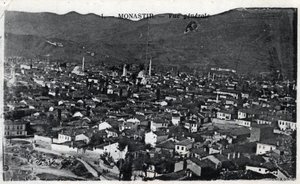 Serbie, Monastir : vue générale de la ville, Monastir est désormais appelée Bitola et est située en Macédoine - Carte postale 1914-1918 - William M. Timlin
