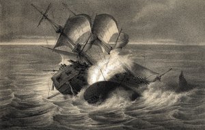 Naufrage du baleinier « Essex » le 20 novembre - Unbekannter Künstler