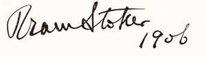 Signature de Bram Stoker - Unbekannt