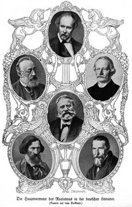 Six écrivains réalistes allemands célèbres - Unbekannter Künstler