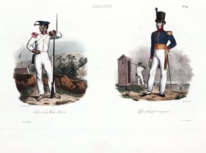 Soldat de la milice malaise et officier européen, Ambon