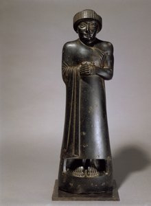 Statue de Gudea, prince de Lagash, néo-sumérienne, de Telloh, ancienne Girsu, c.2130 av. J.-C. (diorite) - Unbekannt