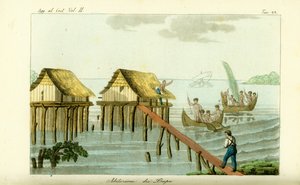Maisons sur pilotis dans l