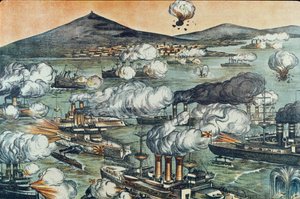 La bataille de Port Arthur le 08/02/1904 - Unbekannter Künstler