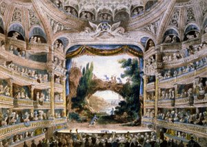 Le théâtre de la Comédie-Française à la fin du XVIIIe siècle (gravure) - Unbekannter Künstler