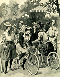 La mode des bicyclettes au Bois de Boulogne - Unbekannter Künstler