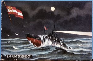 Le sous-marin allemand Unterseeboot, début du 20e siècle (illustration) - Unbekannter Künstler
