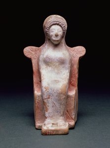 La déesse Athéna, grecque, vers 490 av. J.-C. (terre cuite et pigment) - Unbekannt