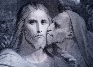 Le Baiser - Judas Iscariot embrasse Jésus-Christ dans le jardin de Gethsémani, de 