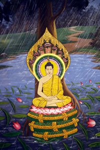 La Vie du Bouddha, Siddhartha Gautama, Fresque murale, Temple Wat Botum, Phnom Penh, 2022