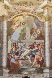 Le Martyre de Saint Laurent, Salle des Théatins, Église de San Vincenzo, Plaisance, Émilie-Romagne, Italie - Unbekannter Künstler