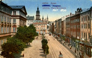 La place du Rynok à Lviv, Ukraine - Unbekannter Künstler