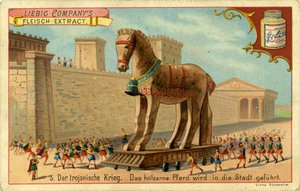 Les Guerres de Troie : Le Cheval de Bois est conduit dans la ville