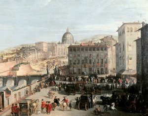 Le cortège du Pape sur le pont Sant