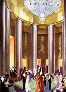 Le salon ovale du paquebot Atlantique