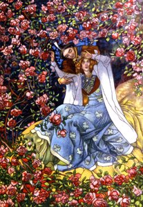 La belle au bois dormant et le prince, vers 1911 (illustration) - Unbekannter Künstler
