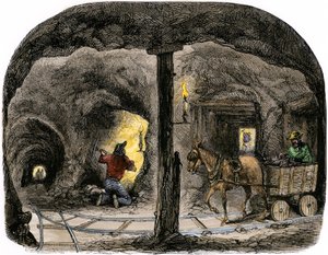 Tunnel dans une mine en Californie - Unbekannter Künstler