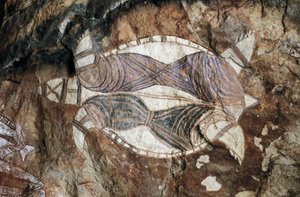Tortue, peinture rupestre, Arnhem Land, Territoire du Nord, Australie, culture aborigène - Benjamin Baud