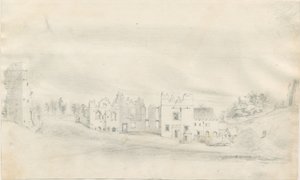 Château de Tutbury: dessin au crayon, nd [?19e siècle]