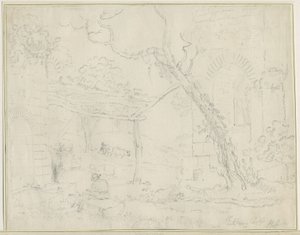 Château de Tutbury: dessin au crayon, nd [?19e siècle] - Unbekannt