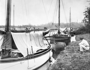 Royaume-Uni : Yachts et embarcations fluviales à Wroxham Broad. Norfolk Broads, - Unbekannt