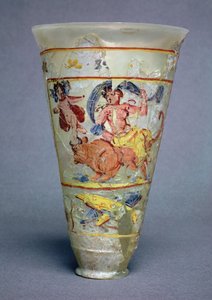Vase avec décoration peinte représentant Europe et le Taureau, romain