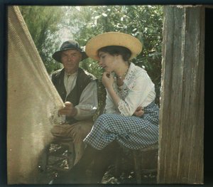 Vendée pittoresque : La leçon de filet, août 1919, Longeville, France - Autochrome anonyme - Unbekannter Künstler