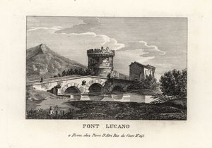 Vue du pont Lucano et du mausolée des Plautii, Pont Lucano ou Ponte Lucano, sur la route de Tivoli - Unbekannt