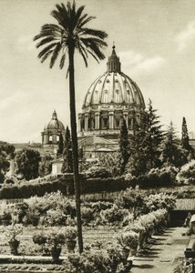 Vue des jardins du Vatican et de la basilique Saint-Pierre à Rome - Unbekannt