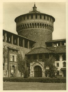 Vue de la cour du Castello Sforzesco à Milan - Unbekannt