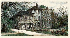 Vue de la maison de Charles Darwin (1809-1882) où il rédigea "The origin of the species". Gravure du 19ème siècle - Unbekannter Künstler