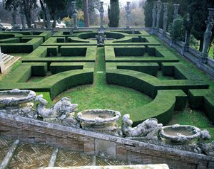 Vue des jardins supérieurs devant le casino ou 