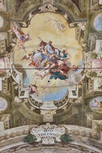 Vue de la voûte avec fresque de la Salle des Théatins, Chiesa di San Vincenzo, Piacenza, Émilie-Romagne, Italie - Unbekannter Künstler