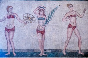 Villa Romana del Casale, Piazza Armerina, Sicile, Italie. Mosaïque.