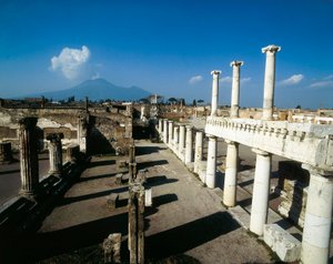 Vue du forum de Pompéi et du Vésuve - Alec Hunter