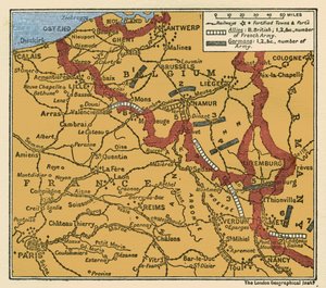 Carte de la position des armées le 22 août 1914 - Unbekannter Künstler