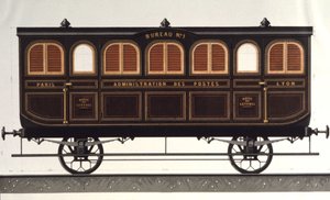 Wagon postal, c.1850 (gravure) - Unbekannter Künstler